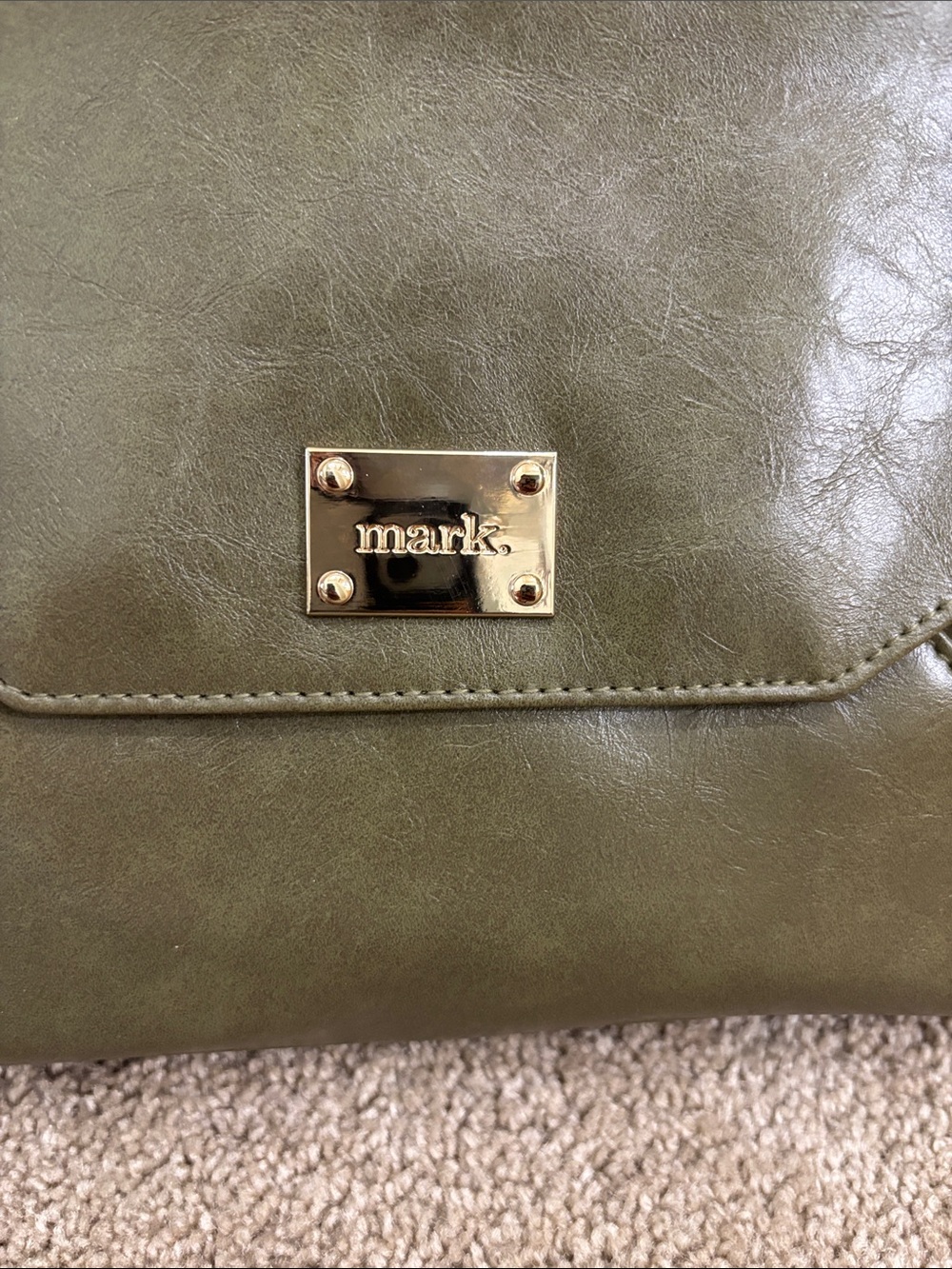 mark. Olive Green Structured Tote with Gold Hardware - Picture 2 of 7